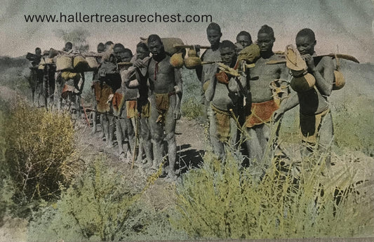 PC Tribes 8.8. DSWA Postkarte - Owambomänner auf der Reise / GSWA postcard - Owambo men travelling