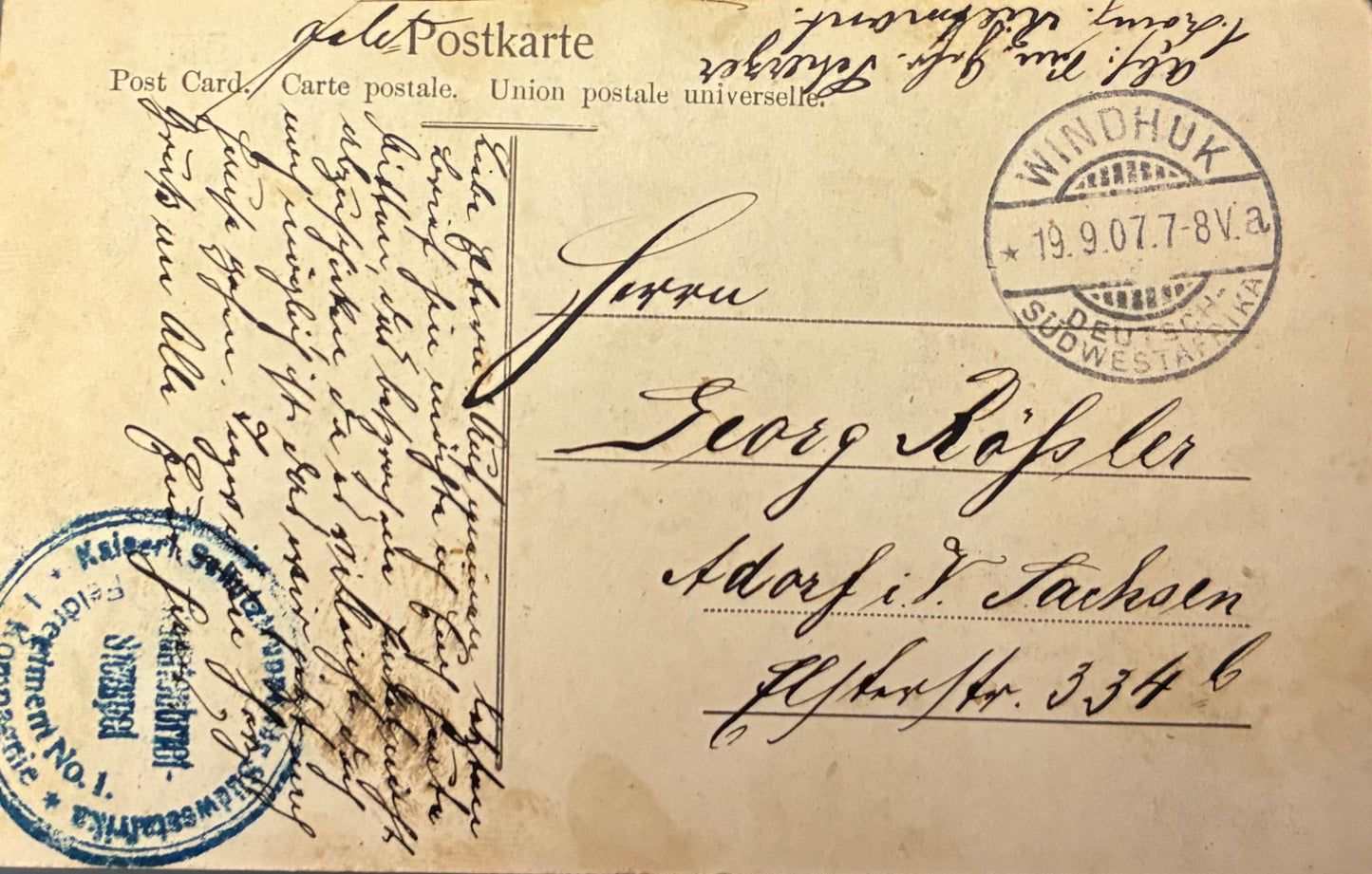 PC A 001.1 DSWA - Lazarett Windhuk von der alten Feste aus gesehen / GSWA - Hôpital militaire de Windhoek vu de l'ancien fort