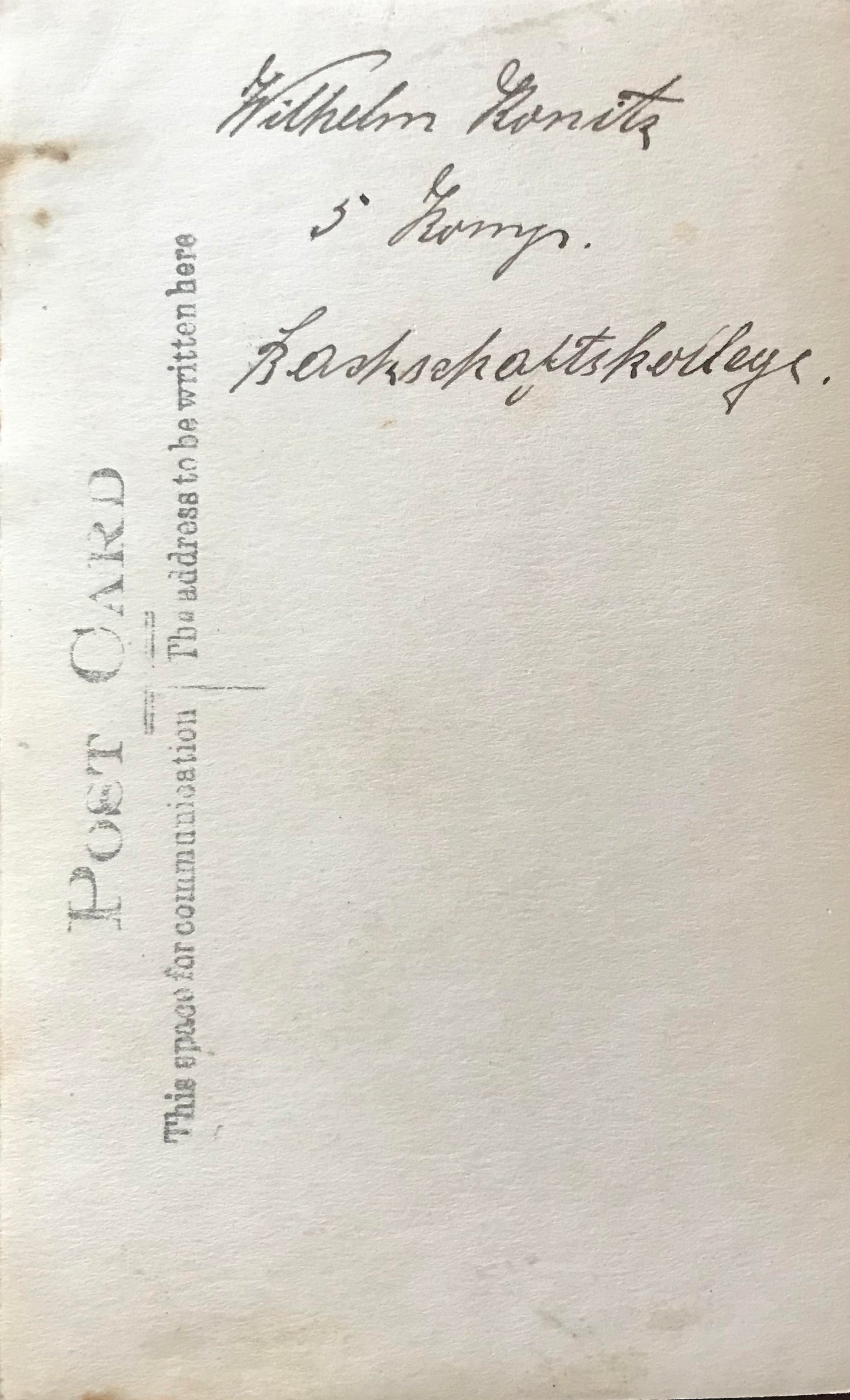 PC E008 - DSWA Postkarte - AUS Gefangenenlager 1914 / GSWA postcard - AUS prison camp 1914