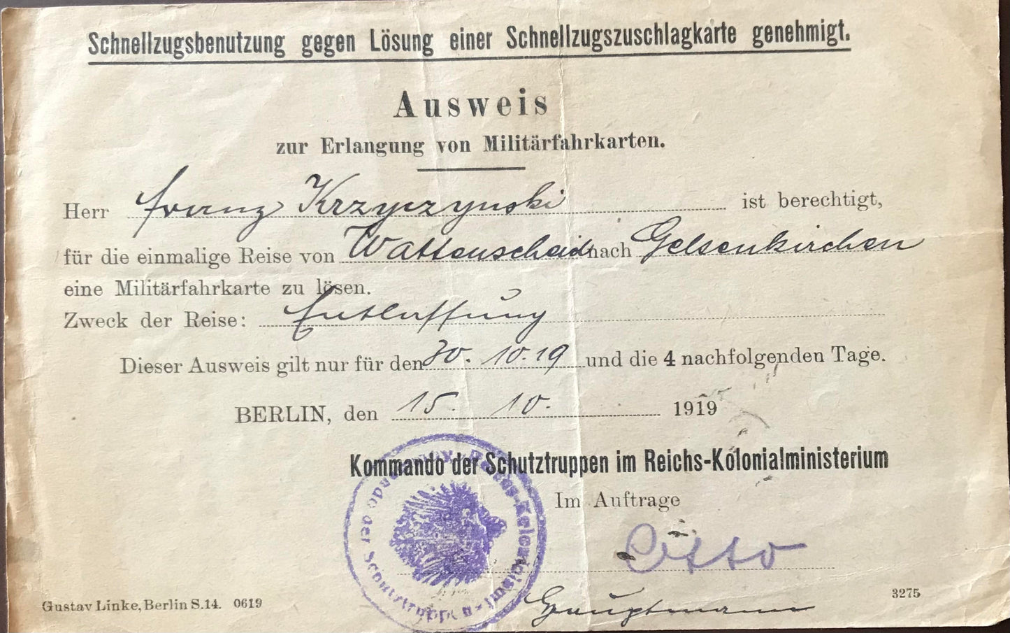 PC E011 - GSWA Kriegsgefangensendung -  Sensor gestanden - 1917 / GSWA prisoner of war consignment - sensor passed - 1917