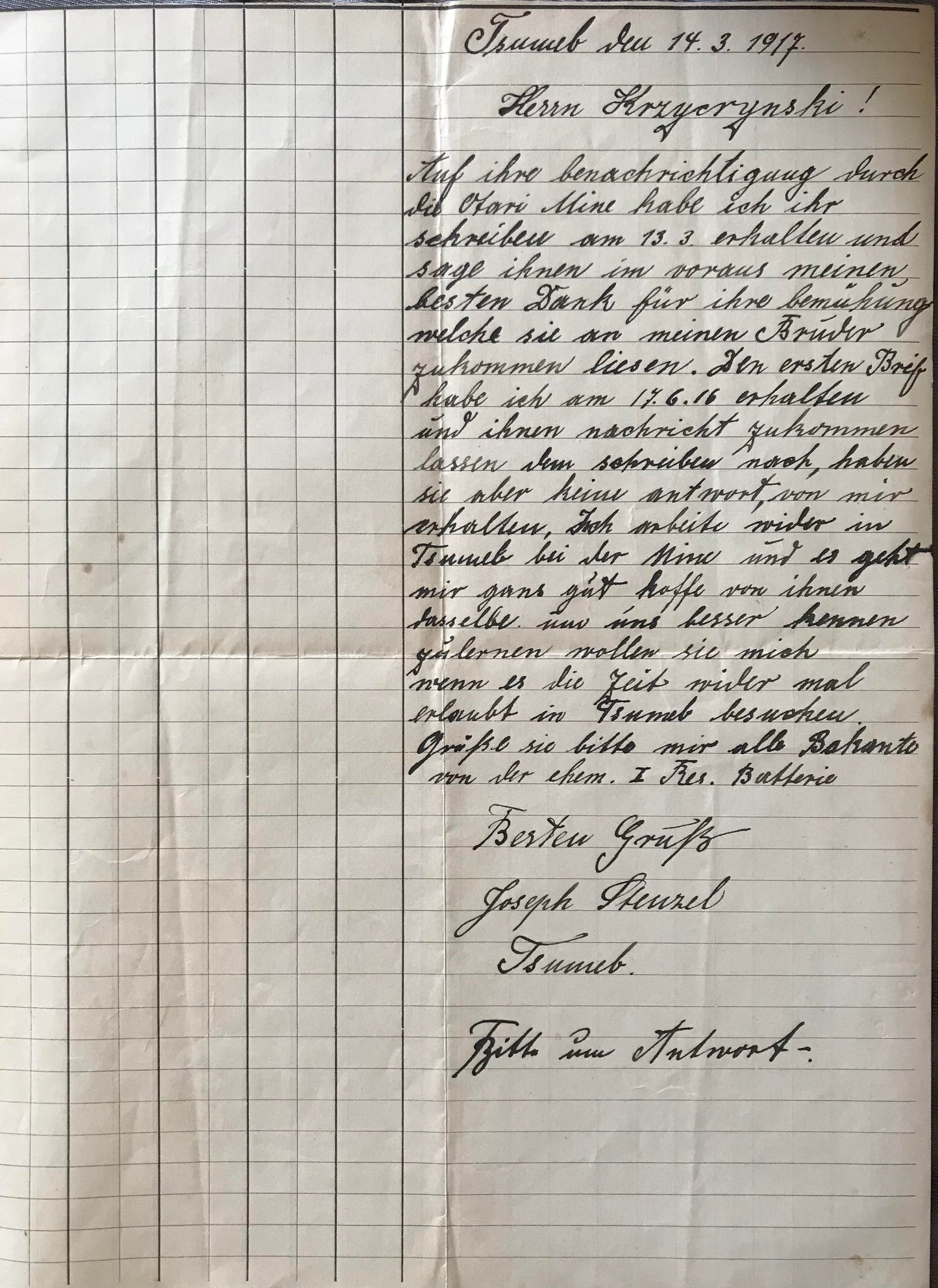 PC E011 - GSWA Kriegsgefangensendung -  Sensor gestanden - 1917 / GSWA prisoner of war consignment - sensor passed - 1917