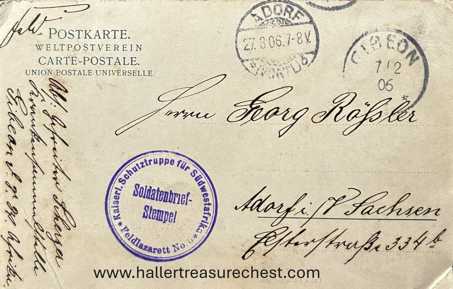 PC Nord-Süd 1.4. DSWA - Eine Reise im Wehsand - Soldatenstempel / GSWA - a trip in windblown sand - soldiers mark