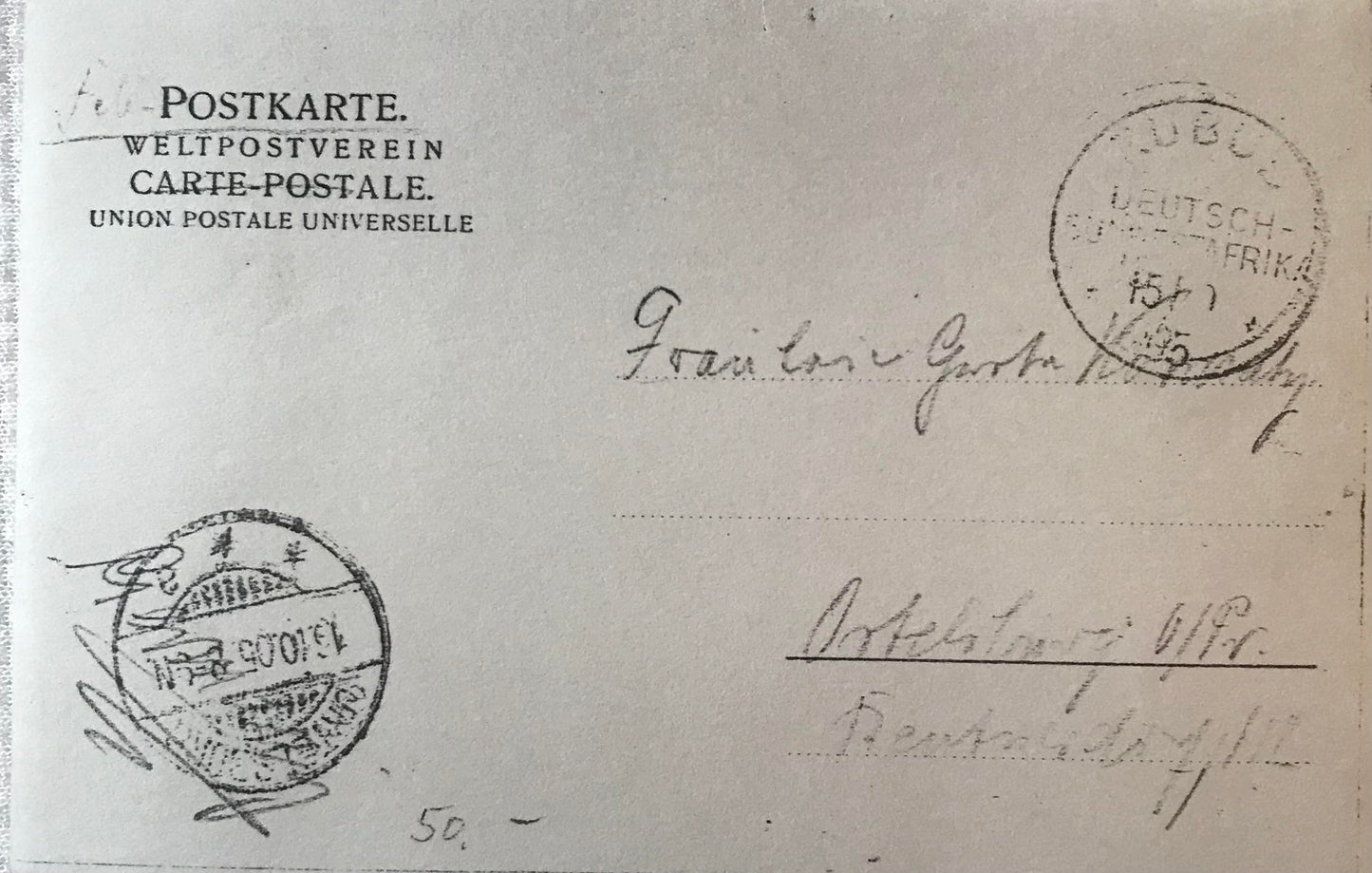 PC STR 16.3. DSWA Postkarte - Krieggefangene Hottentotten hinter dem Polizeigebäude /