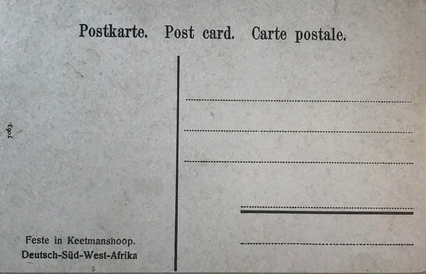 PC STR 17.1. DSWA Postkarte - Feste in Keetmanshoop / GSWA post card - military compound in Keetmanshoop, Spenker collection, 70/19