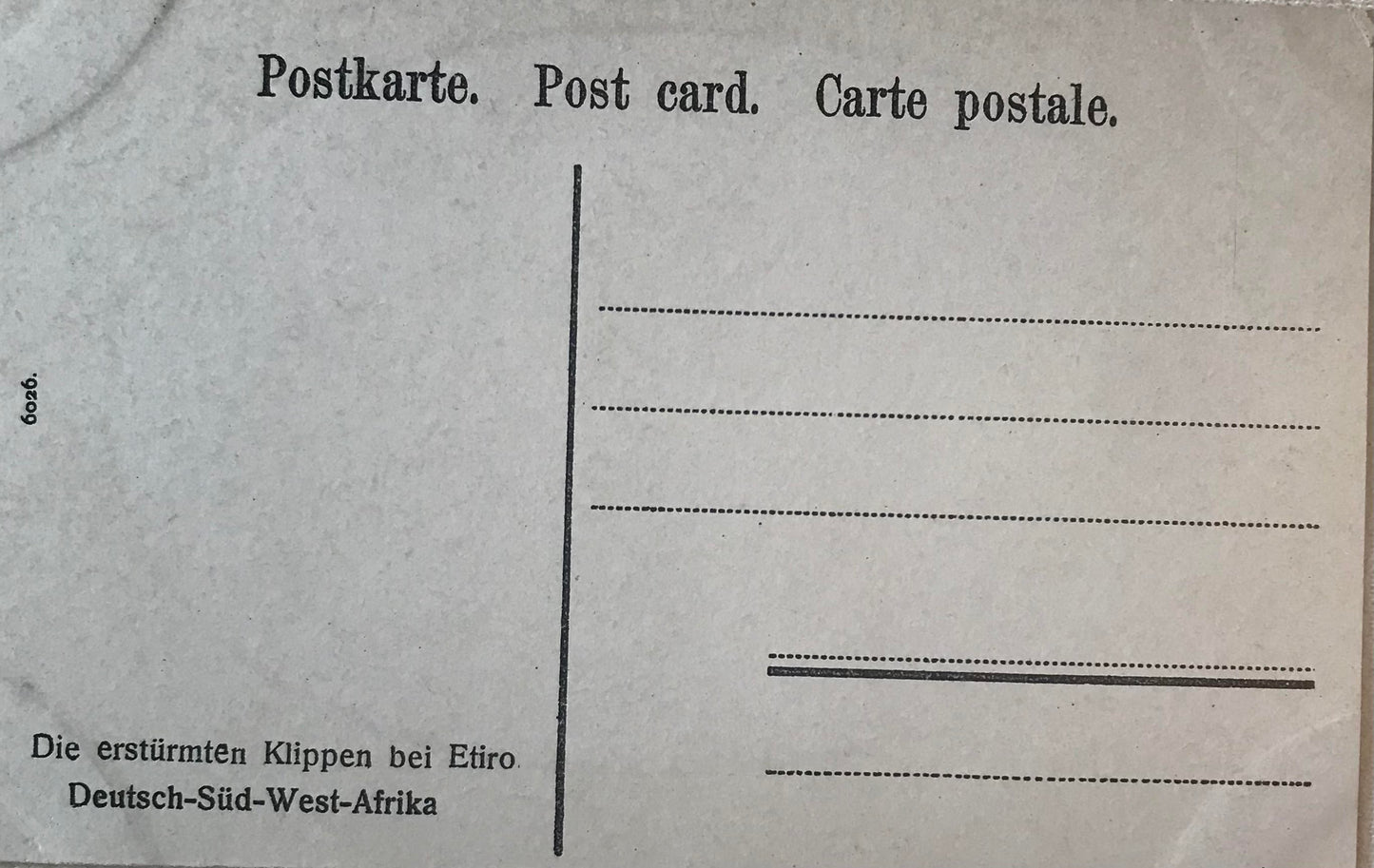 PC STR 18.8. DSWA Postkarte - Erstürmten Klippen bei Etiro / GSWA Postcard - Stormed rocks near Etiro
