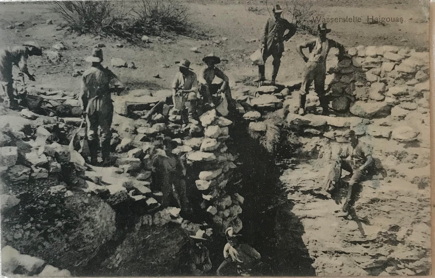 PC STR 19.2. DSWA Postkarte - Brunnenbau - Soldatenbrief / GSWA postcard - well-construction - soldier's letter - rare!