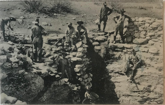 PC STR 19.2. DSWA Postkarte - Brunnenbau - Soldatenbrief / GSWA postcard - well-construction - soldier's letter - rare!