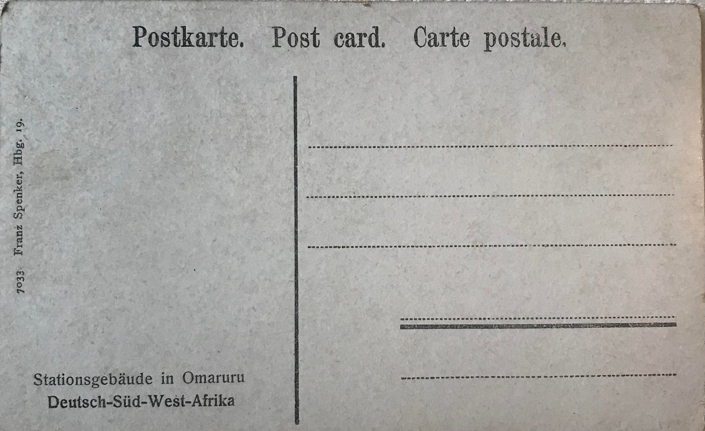 PC STR 20.4. DSWA Postkarte - Stationsgebäude in Omaruru / GSWA postcard - Station building in Omaruru