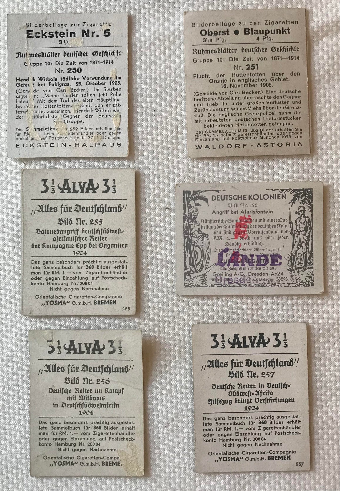 PC STR 4.3. Sammelbilder - DSWA Schutztruppe / GSWA Collection pictures of the GSWA