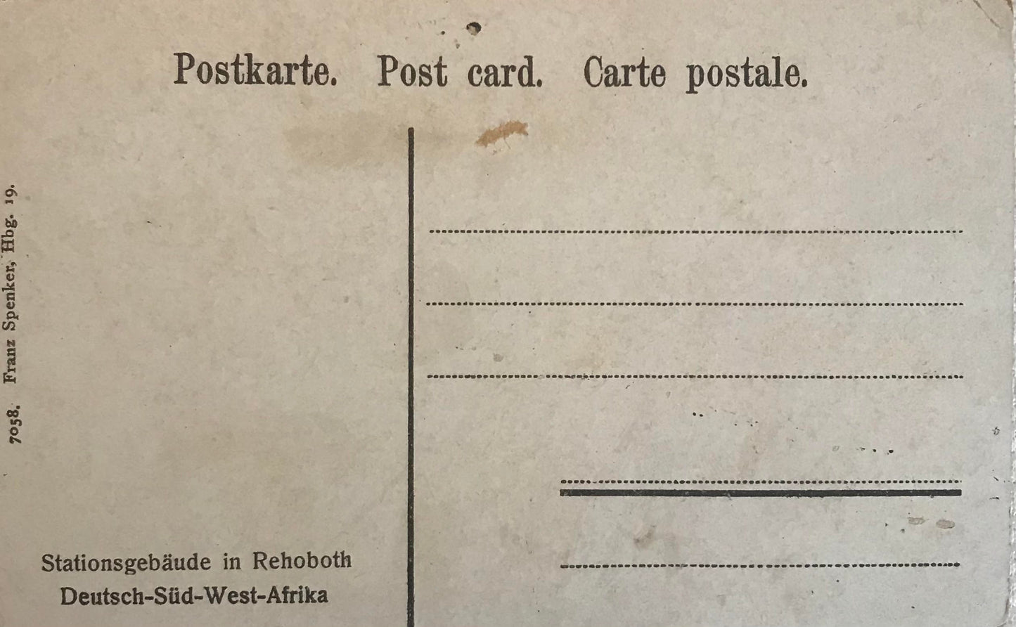 PC STR 3.7. DSWA - Schutztruppe - Stationsgebäude in Rehoboth / GSWA Schutztruppe - Station building in Rehoboth