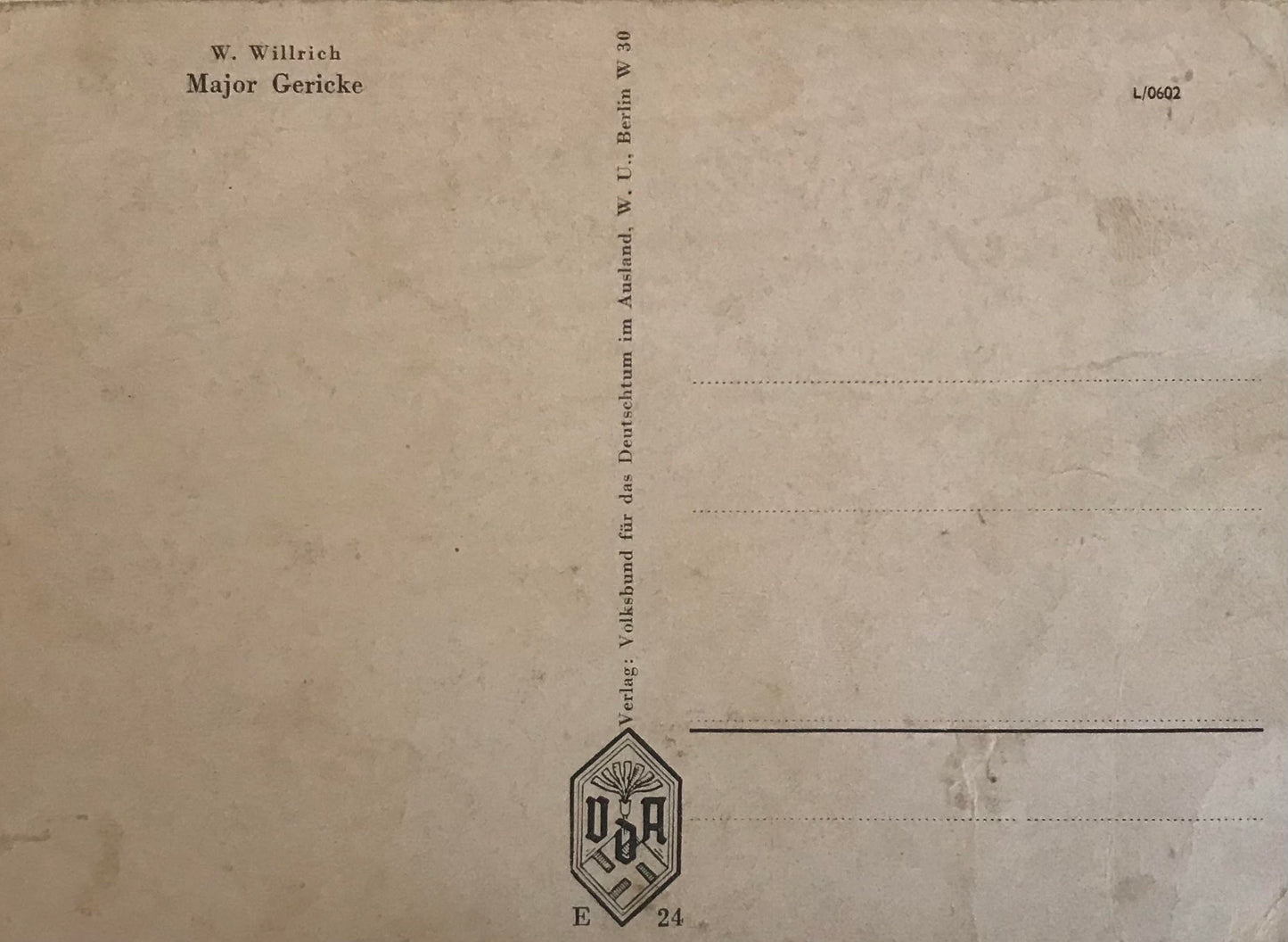 PC STR 7.1 Postkarte - DSWA Major Gerricke - Schutztruppe / Postcard - GSWA Major Gerricke - Schutztruppe