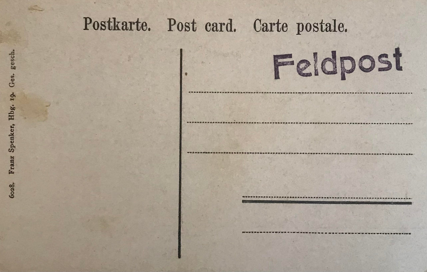 PC STR 7.6. DSWA Feldpostkarte - DSWA Schutztruppen- Kriegsbilder - Treue Liebe bis zum Tod / Field postcard - DSWA war pictures