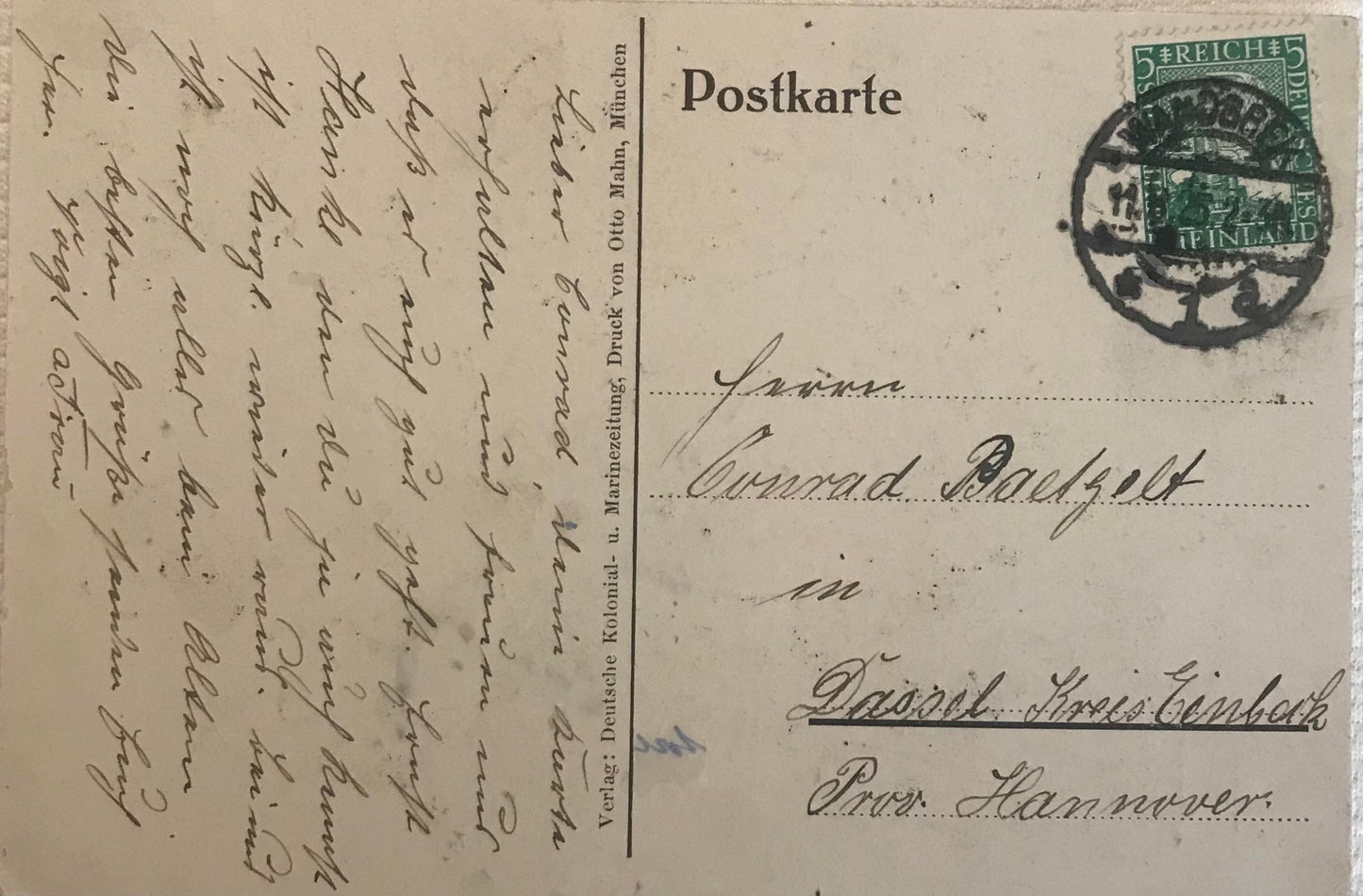 8.3. PC STR - Kolonial Postkarte - Deutsche Kolonialtagung 1925 / Colonial postcard - German Colonial Conference 1925, 5 pfennig stamp