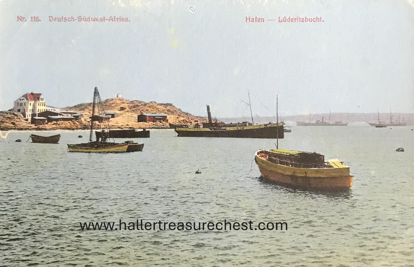 PC SWK-LUD 9.3. DSWA Postkarte - Hafen - Lüderitzbucht, Nr. 116, J.C.Hubrich Verlag / GSWA postcard - port of Luderitz Bay