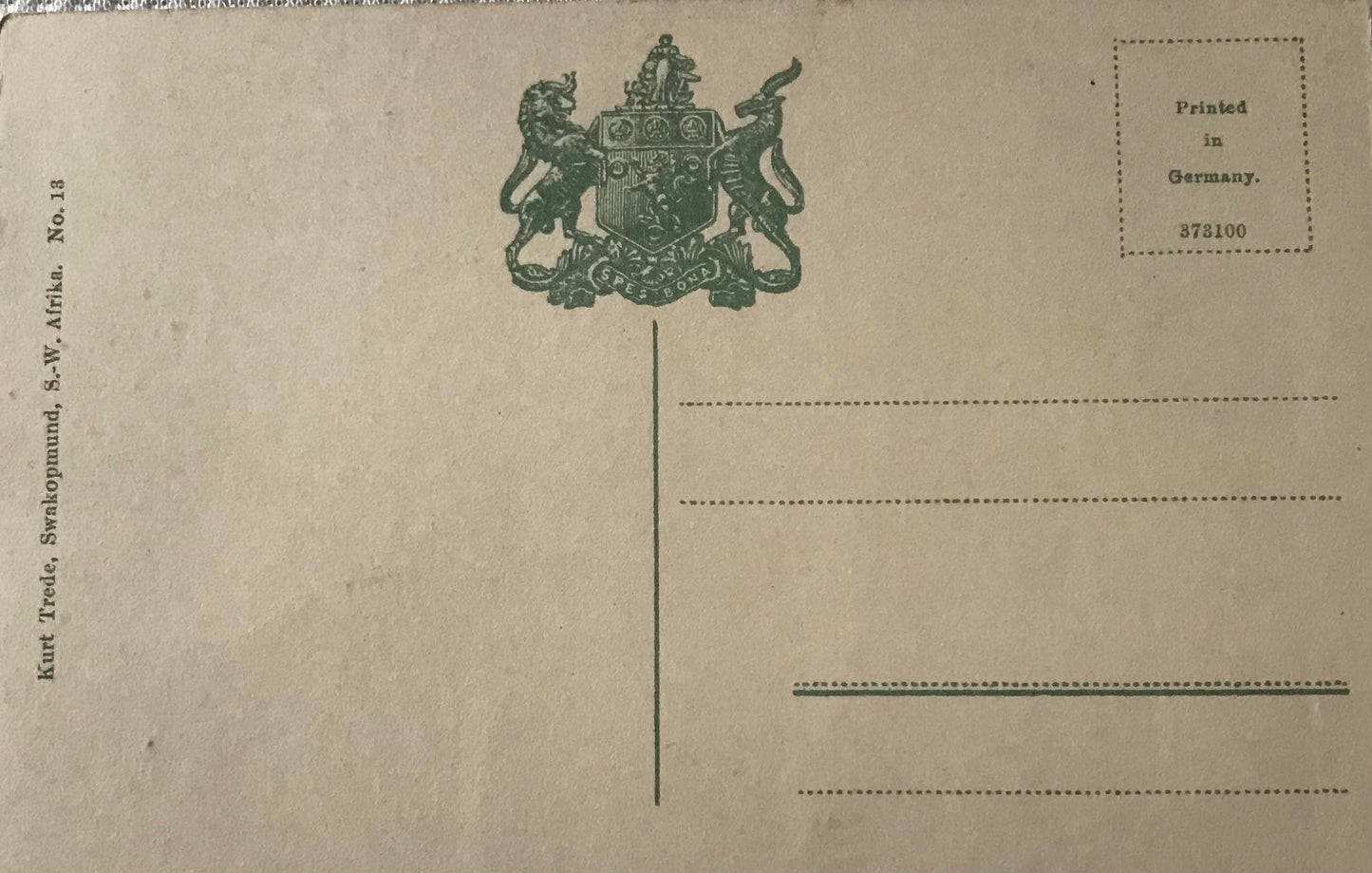 PC SWK 10.1. DSWA Postkarte - Woermannlinie - Bismarckstrasse, Swakopmund / GSWA postcard - Woermannlinie - Bismarckstrasse, Swakopmund, 1914