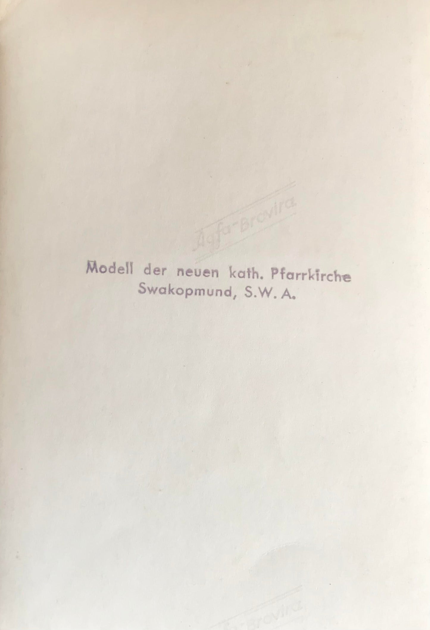 PC SWK 2.7. SWA Fotos - Model der Katholischen Kirche, 1958, Swakopmund / SWA Photos - Model of the Catholic Church, 1958, Swakopmund
