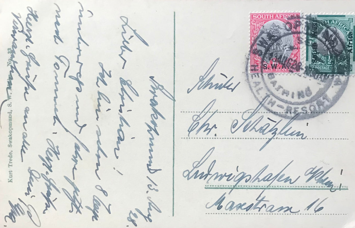 PC SWK 3.7. DSWA Postkarte - Altes Zollhaus in Swakopmund / DSWA Postcard - Old Customs House in Swakopmund