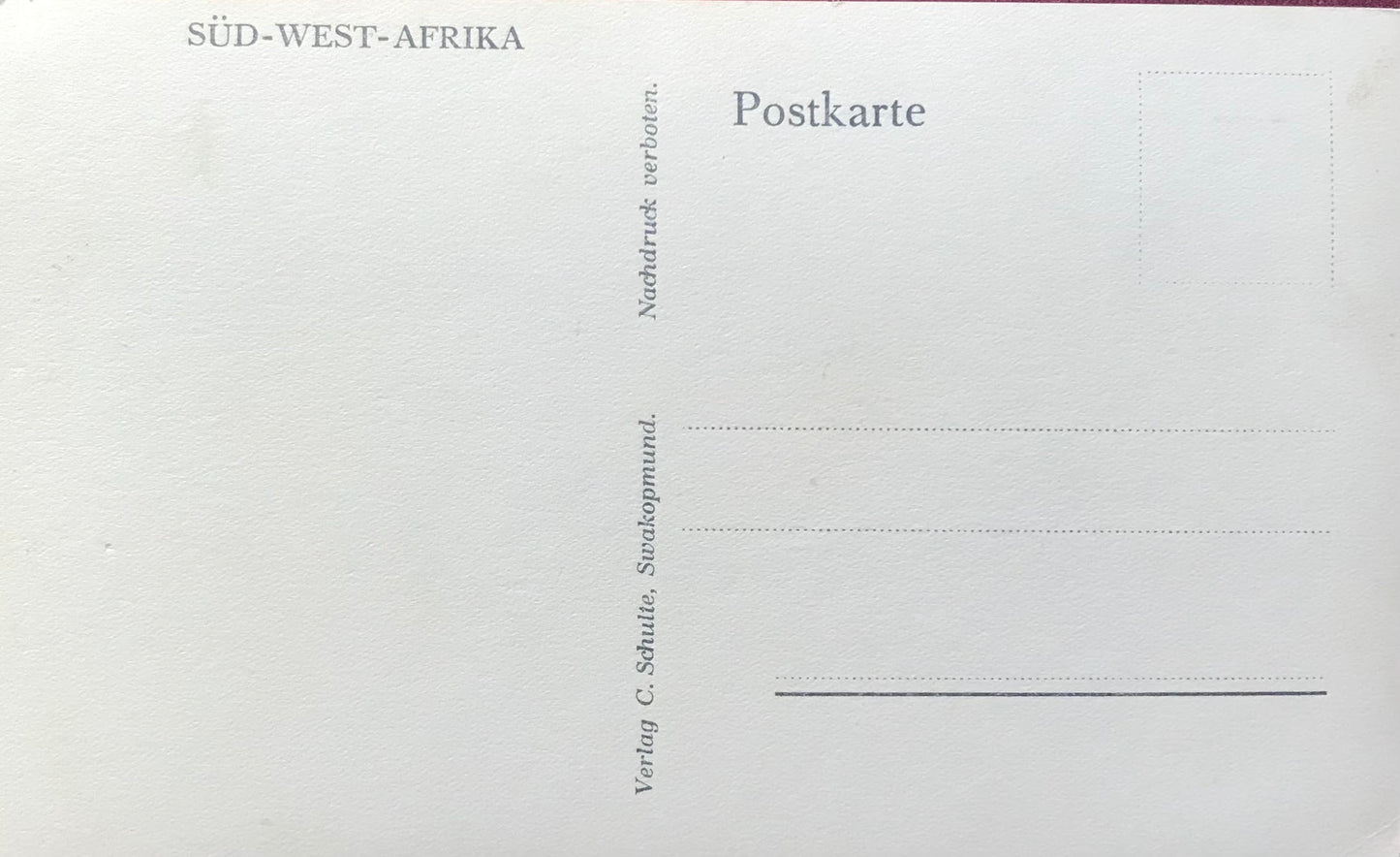 PC SWK 5.4. SWA Postkarte - Blick auf den Swakopmunder Leuchtturm, Carl Schulte Sammlung / SWA postcard - view to the Swakopmund lighthouse