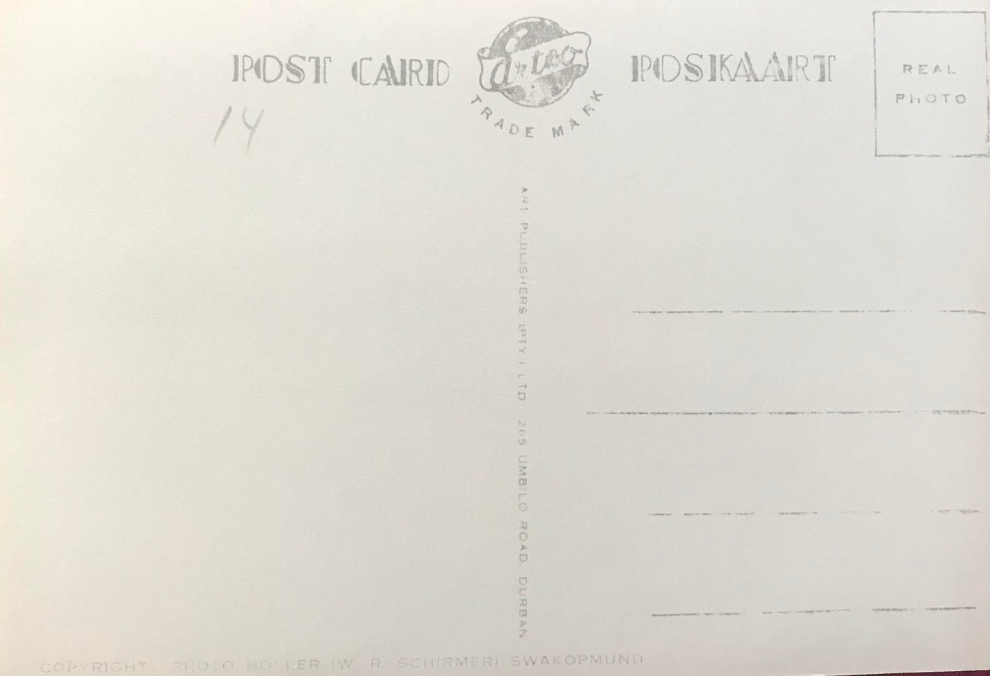 PC SWK 5.6. DSWA Postkarte - Strandpromenade Swakopmund, 1920 / GSWA postcard - Swakopmund beach promenade, 1920