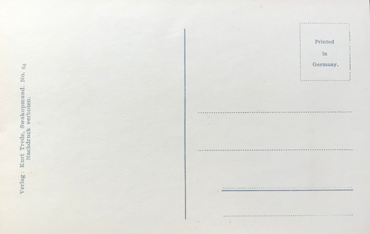 PC SWK 6.1. DSWA Postkarte - Swakopmunder Leuchtturm und Bezirksgericht / GSWA postcard - Swakopmund lighthouse and district court, Kurt Trede collection, no. 64