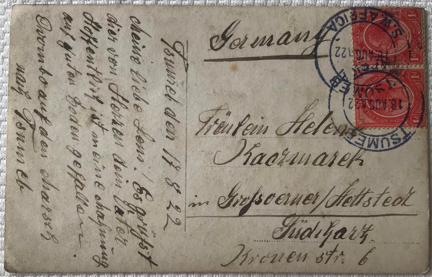 PC Tribes 10.7. SWA Postkarte - Owambomänner gehen zum Markt / SWA postcard - Owambo men going to trade