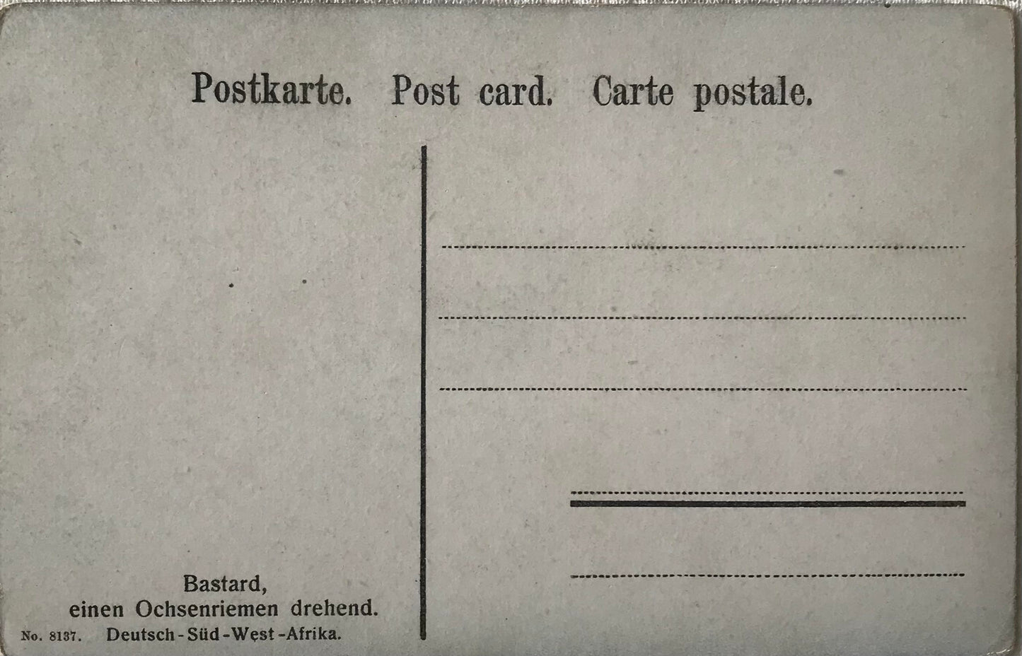 PC Tribes 17.4. DSWA Postkarte - Ochsenriehmen drehen / GSWA post card - turning oxen harnesses