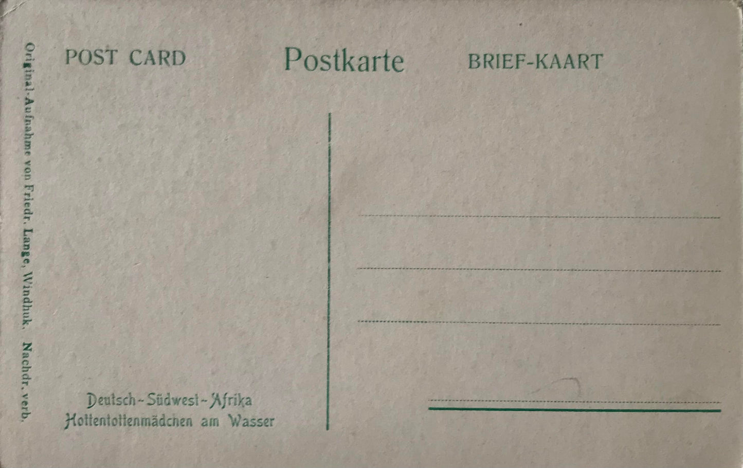 PC Tribes 18.4. DSWA Postkarte - Posierende Owambomädchen am Wasser / GSWA post card - posing Owambo girl at a spring