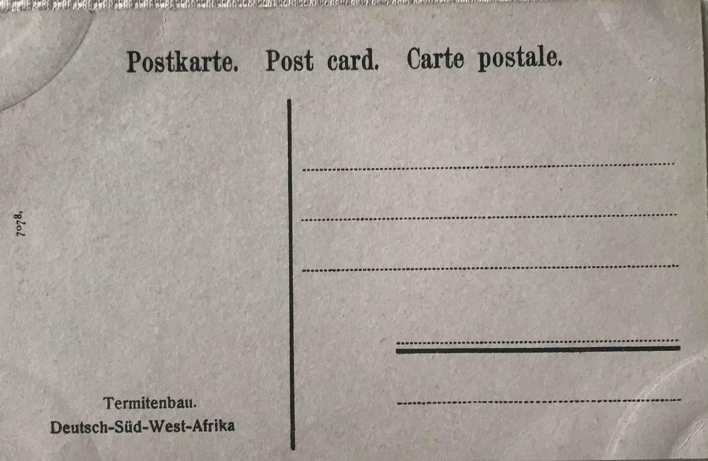 PC Tribes 19.7. DSWA Postkarte - Buschmann neben Riesentermintenhügel / GSWA post card - bushman next to a giant termite hill