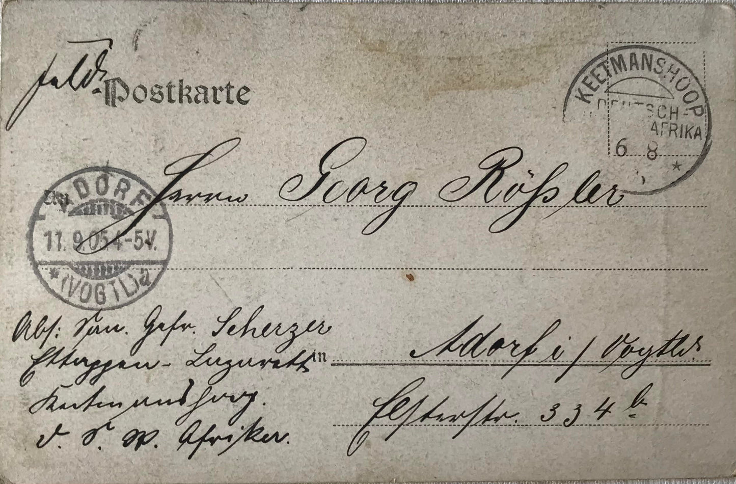 PC Tribes 2.8. DSWA Feldpostkarte - Häuptling Banjo / GSWA Field post card - Chief Banjo