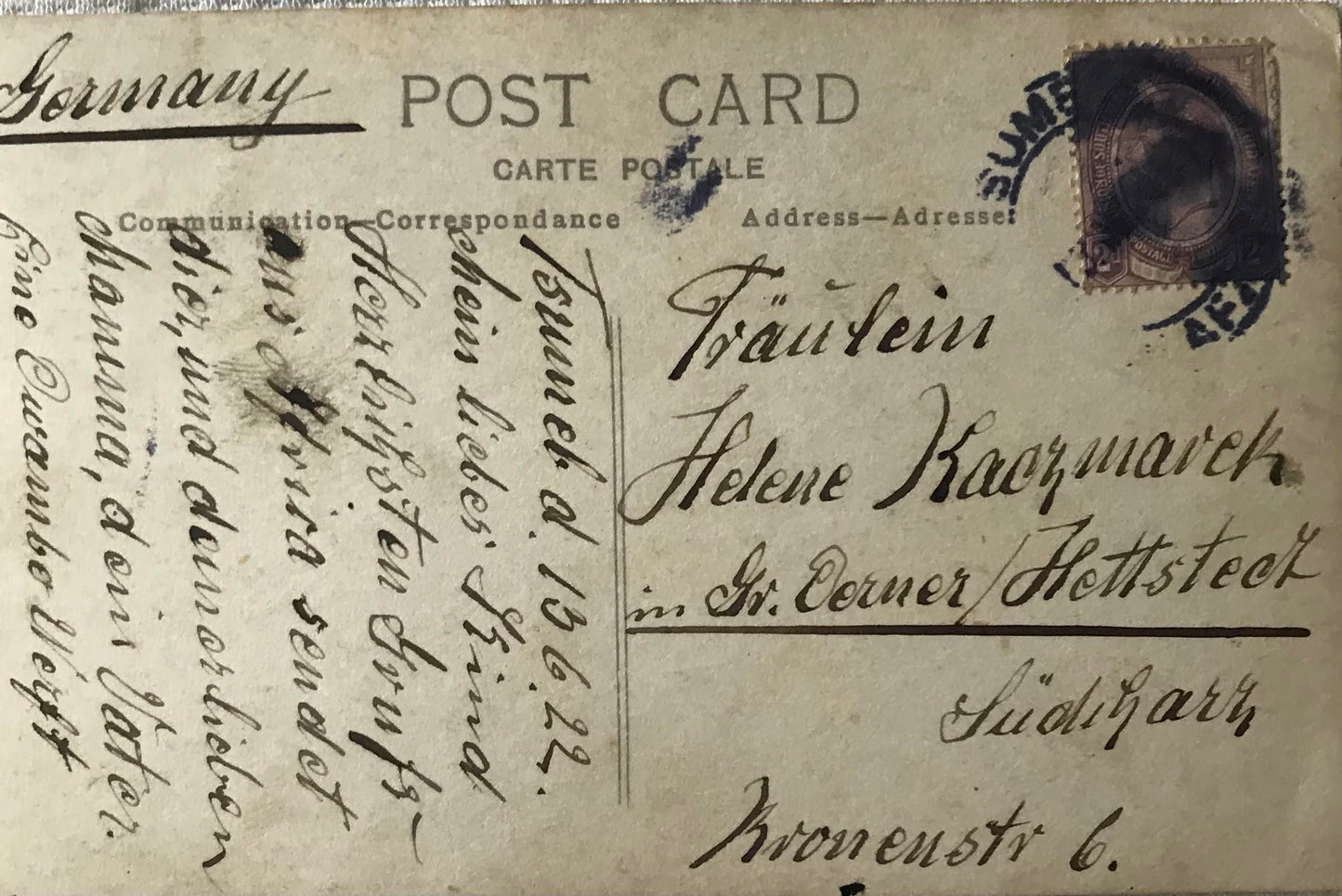 PC Tribes 6.6. SWA Postkarte - Siedlungsleben 1922 / SWA postcard - life in a settlement - 1922