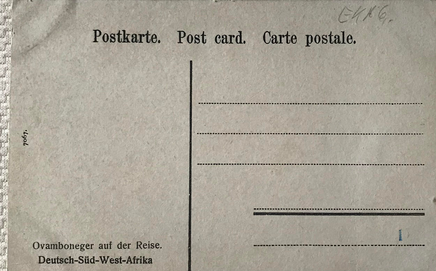 PC Tribes 8.8. DSWA Postkarte - Owambomänner auf der Reise / GSWA postcard - Owambo men travelling