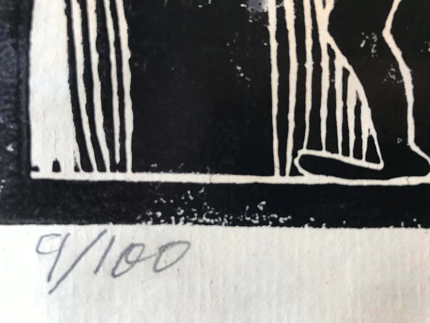 Print 2.1. SWA Original linocut of John Muafangejo, She divorced her husband together with her children, 1980