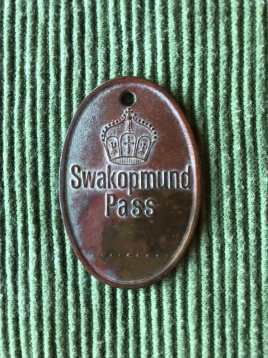 GSWA Pass token: Swakopmund blank - brown and green patina