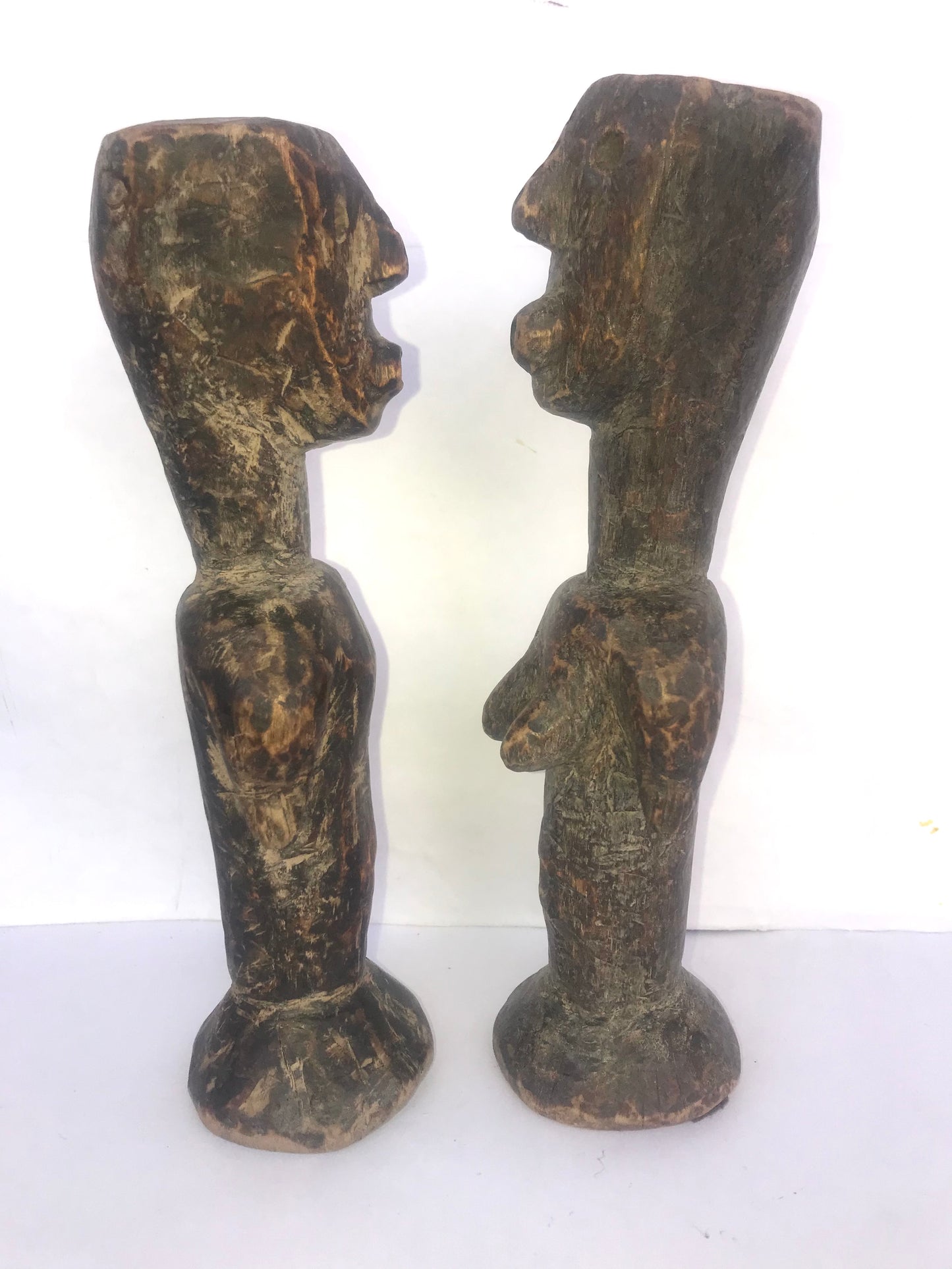 1.071 African Art: Kongo - Bwaka tribe - Fertility and Healing Pair - 20 / 21cm