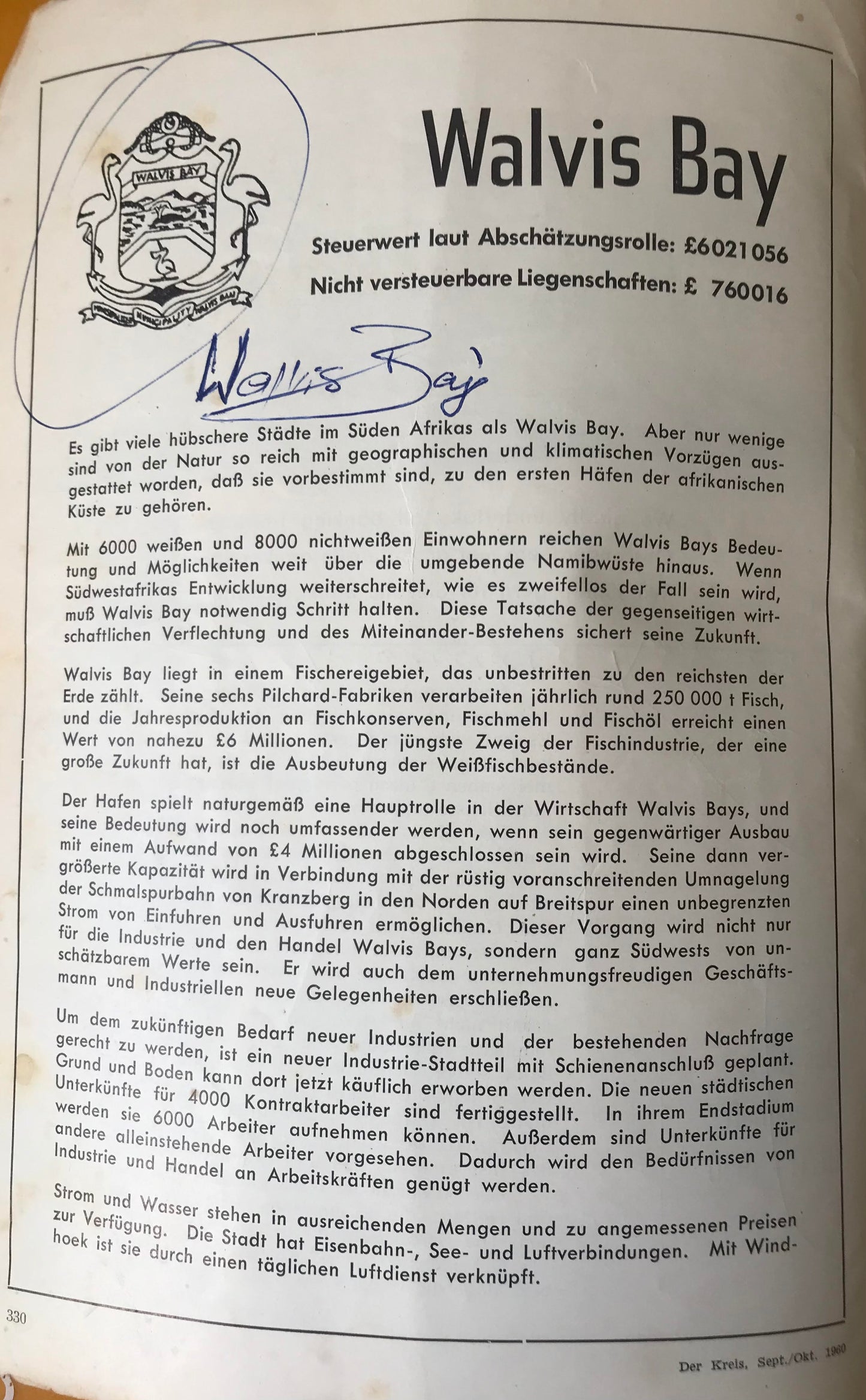Book 2.15. Der Kreis - Sept/Okt 1960 - Swakopmund und Walfischbucht / The Circle - Swakopmund and Walfish Bay