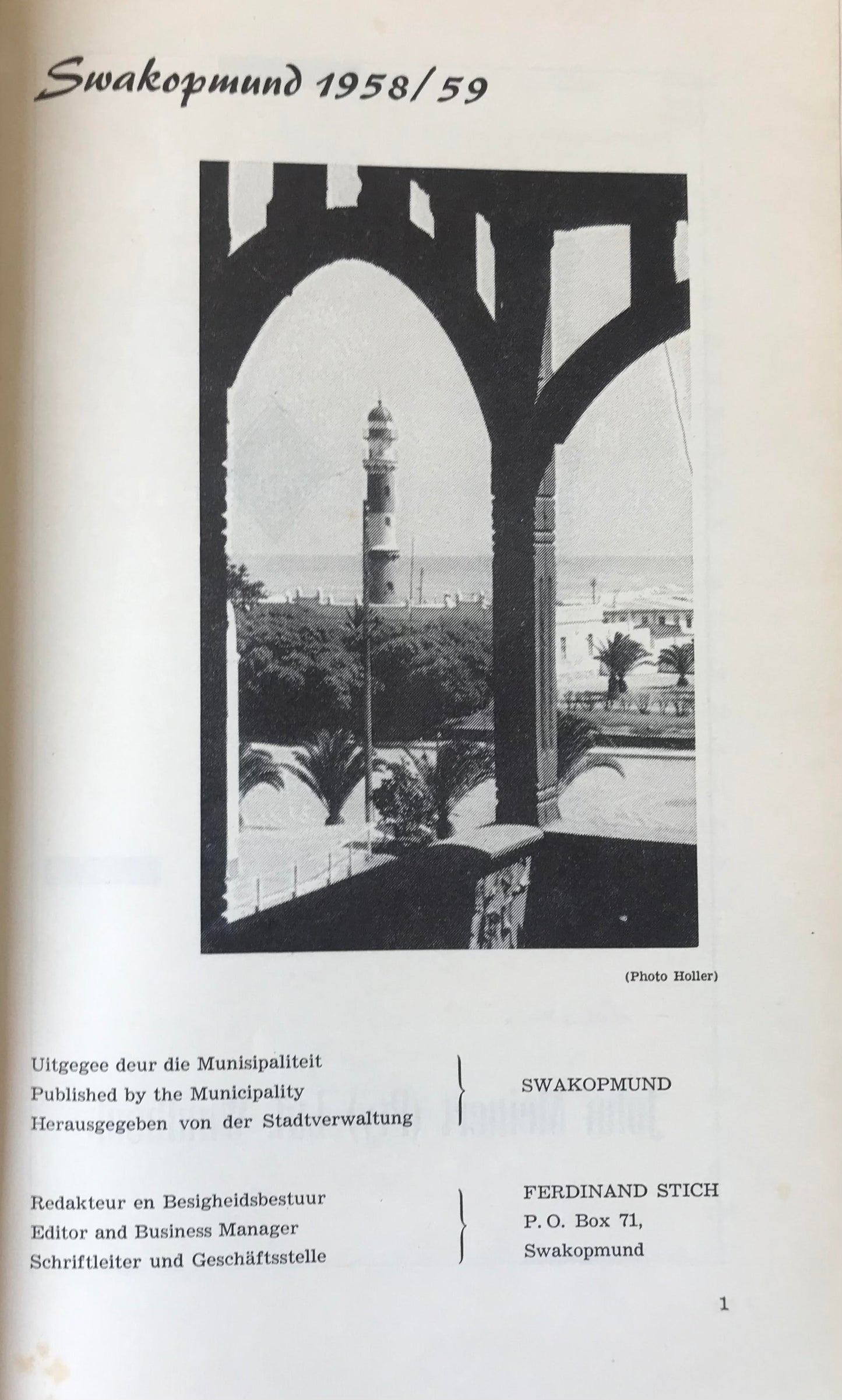 Book 2.16. SWA - Swakopmund 1958/59 - dreisprachiges Jahrbuch / trilingual annual