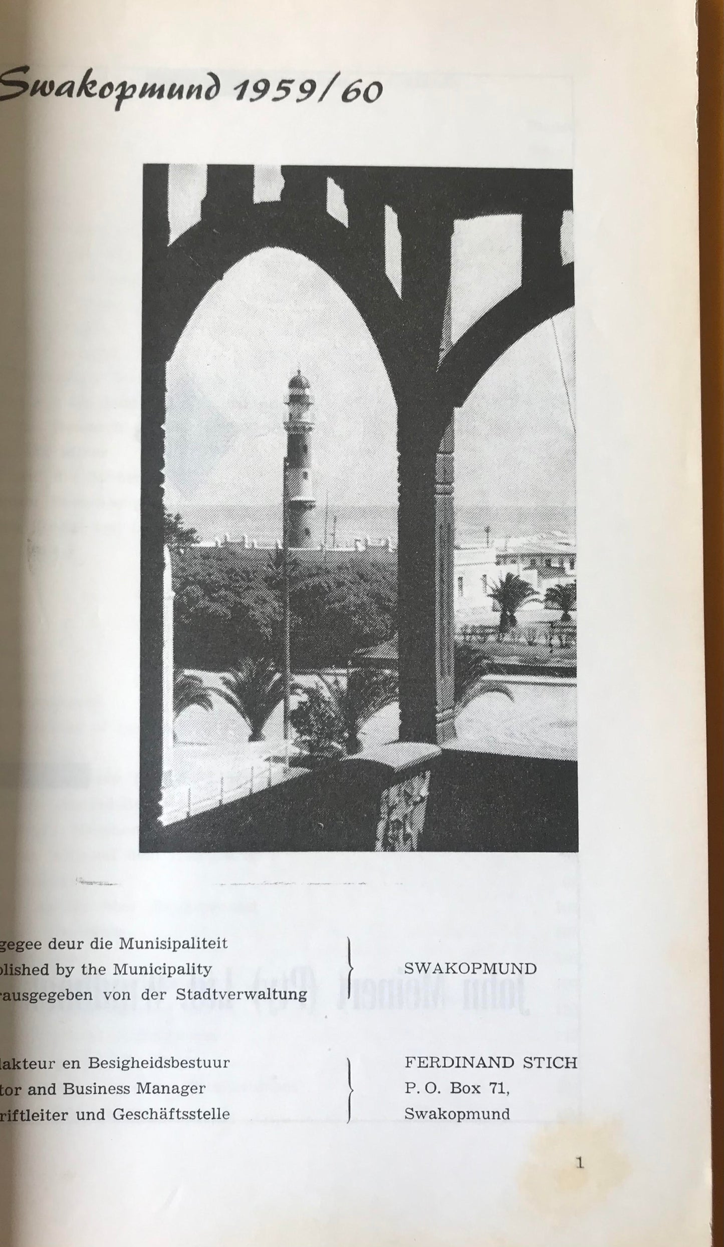 Book 2.20. SWA - Swakopmund 1959/60 - dreisprachiges Jahrbuch / Trilingual yearbook