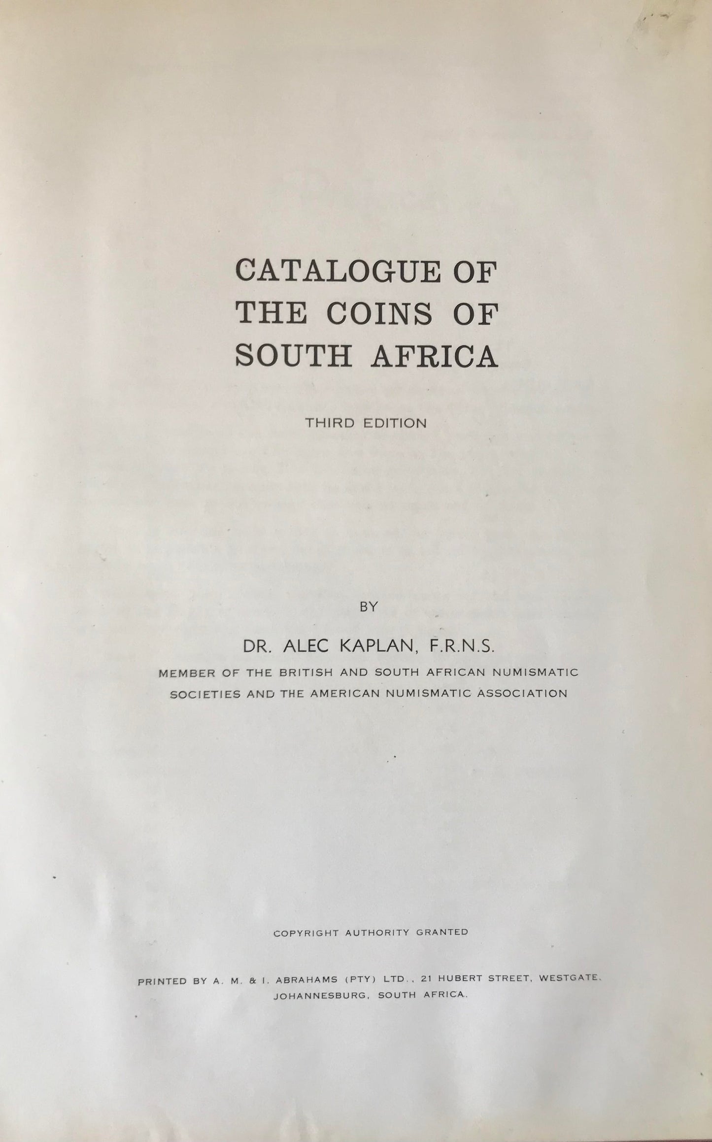 Book 2.2. The coins of South Africa - Alec Kaplan, 1964 / Die Münzen Südafrikas – Alec Kaplan