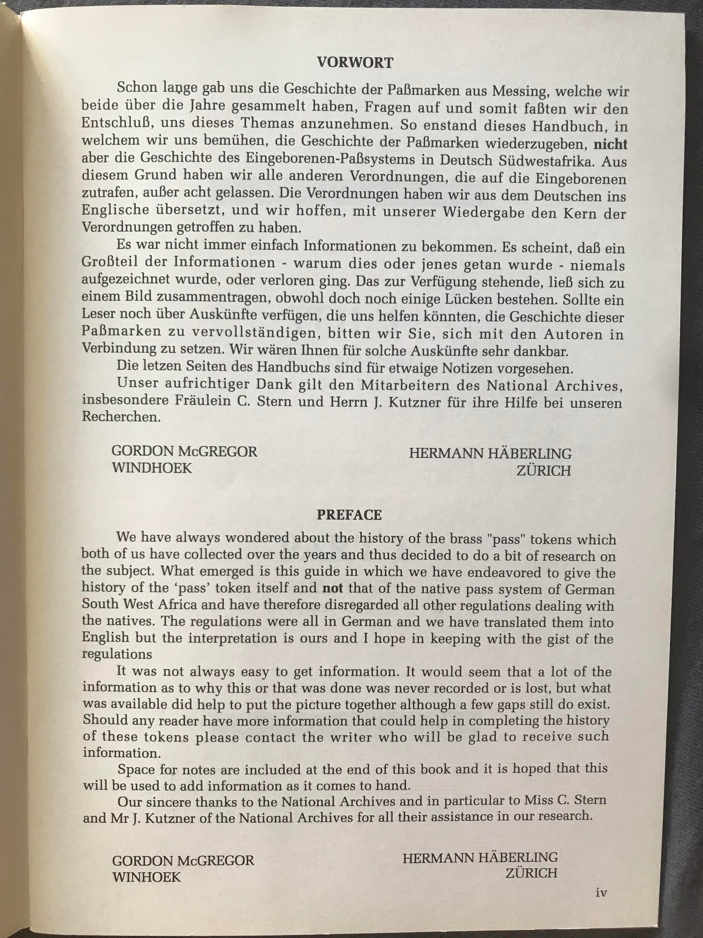 Book 2.31 DSWA, Die Eingeborenen Passmarken von Deutsch-Südwestafrika, Erstauflage 1991 /  The Native Tokens of German South West Africa, first edition