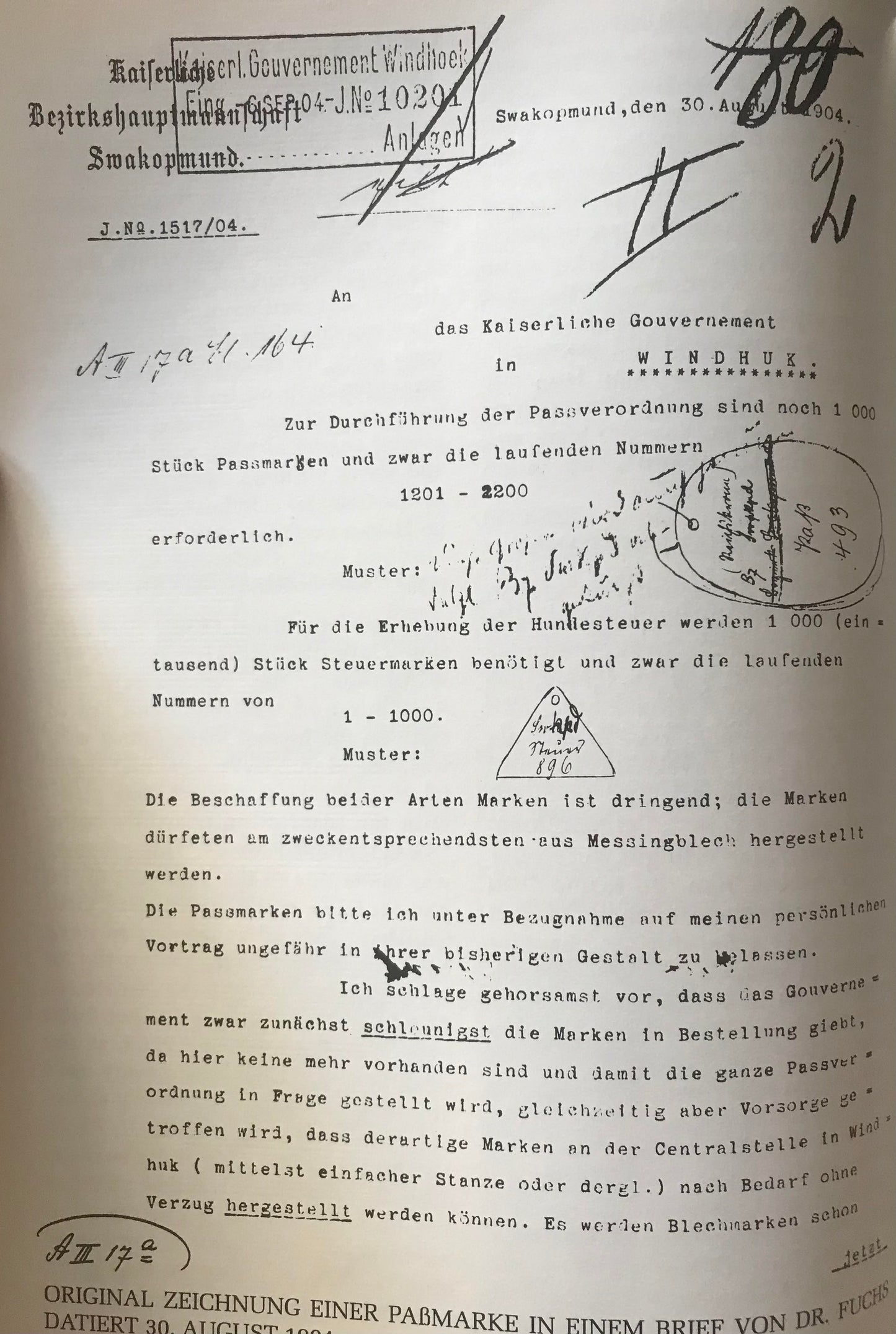 Book 2.31 DSWA, Die Eingeborenen Passmarken von Deutsch-Südwestafrika, Erstauflage 1991 /  The Native Tokens of German South West Africa, first edition
