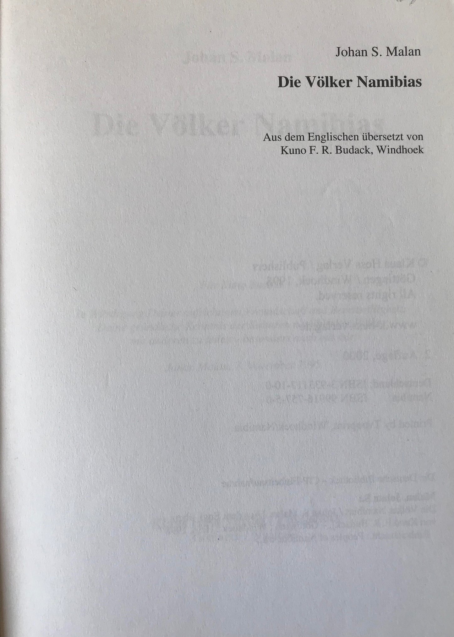 Book 2.8. Namibia - Die Völker Namibias - Johan S.Malan - 2.Auflage, 2000 / Namibia - The people of Namibia