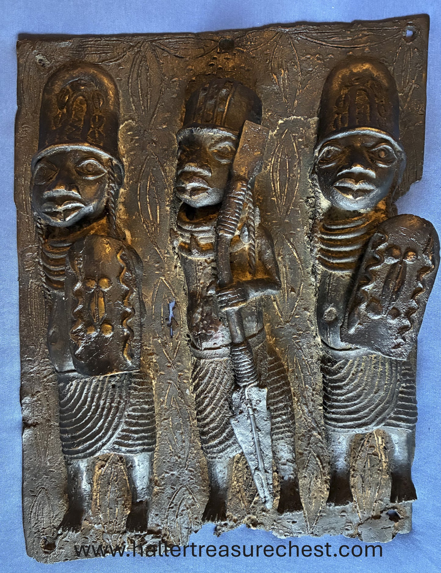Bronce 1.1. - Yoruba  Bronze Plaque in lost-wax method of Ife tradition, 32 x 25cm - Yoruba - Ife Bronze Platte, 32 x 25cm