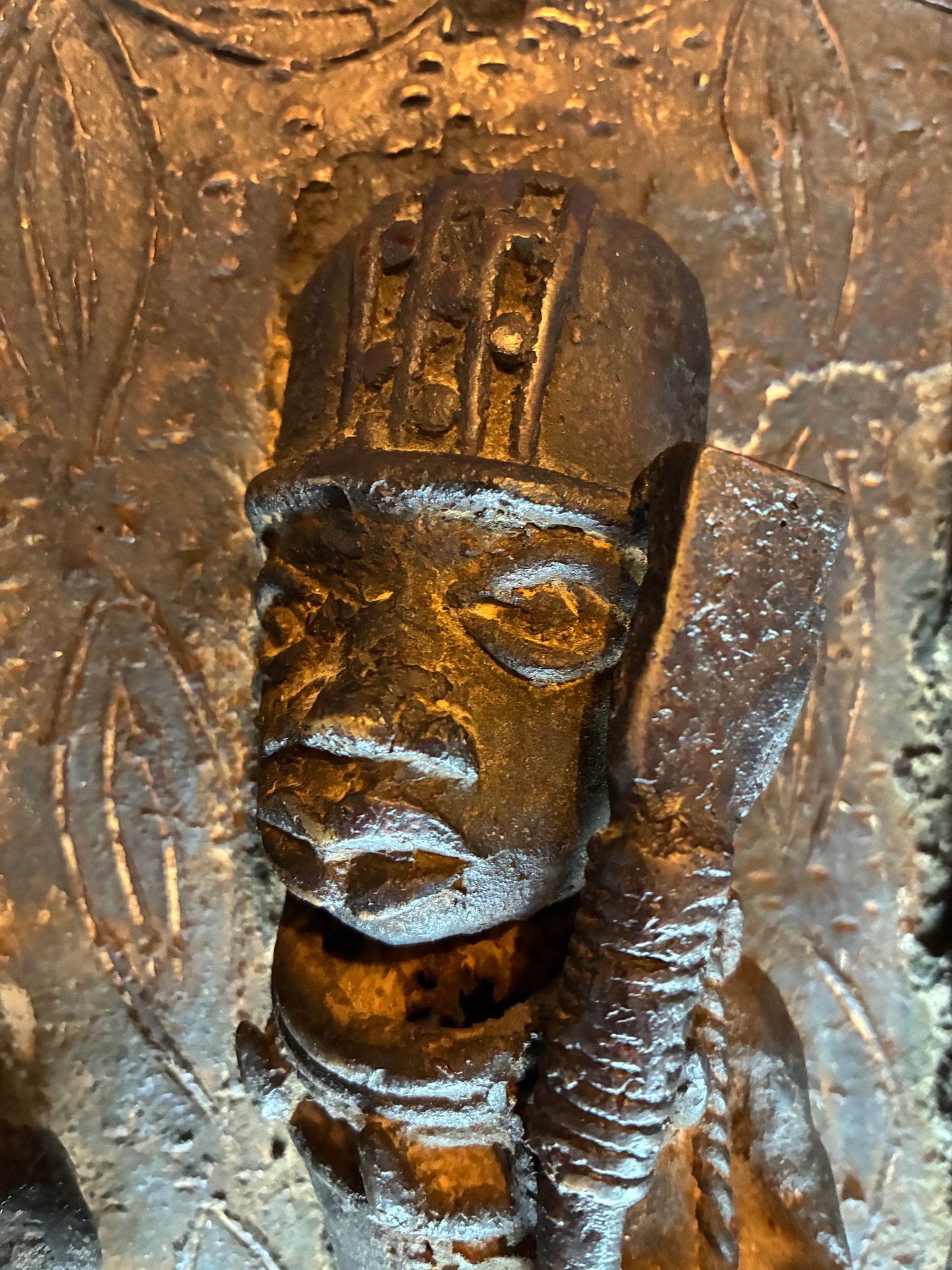 Bronce 1.1. - Yoruba  Bronze Plaque in lost-wax method of Ife tradition, 32 x 25cm - Yoruba - Ife Bronze Platte, 32 x 25cm