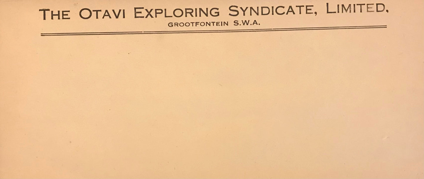 PC0025 - SWA - closed envelope - The Otavi Exploring Syndicate, Grootfontein, SWA / SWA - geschlossener Umschlag - Das Otavi Exploring Syndicate, Grootfontein, SWA