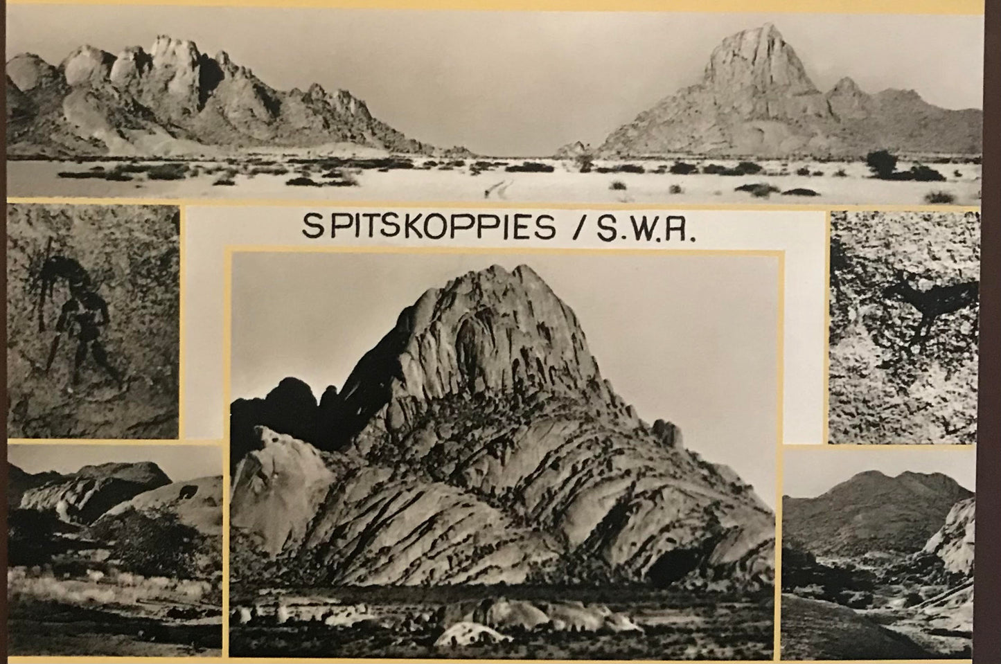 PC 0062 SWA postcard - rockpaitings at Spitskoppies / SWA Postkarte - Buschmannszeichnungen Spitzkoppe