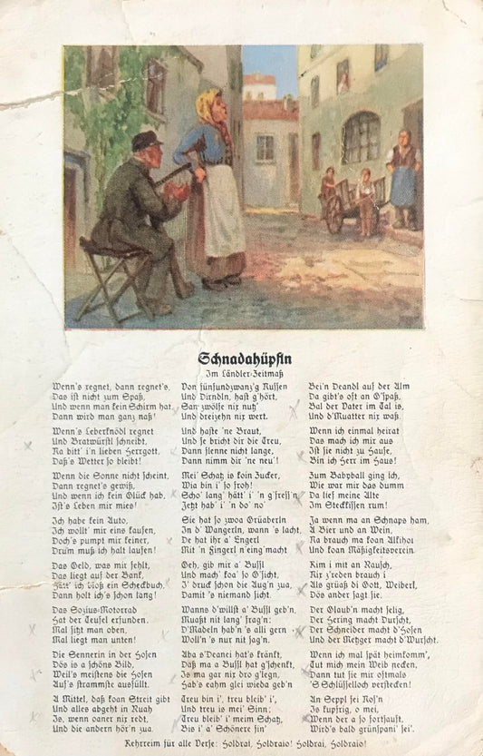 PC0126 - Deutsche Gedicht - Schadahüpfin / German Poem -  Schnadahüpfin