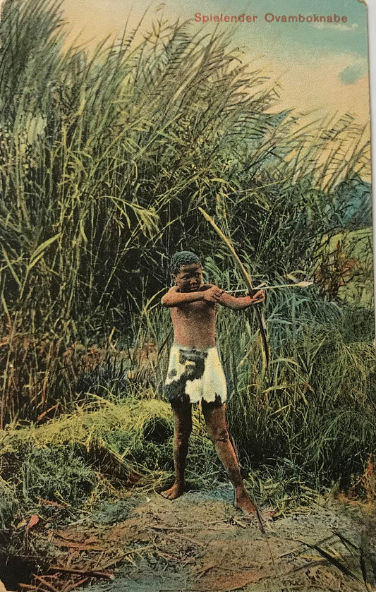 PC0163 - DSWA Postkarte - spielender Owamboknabe / GSWA post card - playing Owambo boy - mint stamp