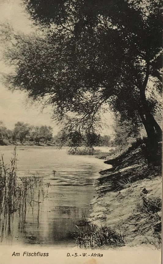 PC0166 - DSWA Postkarte - Am Fischfluss, Süden, 1909 / GSWA postcard - at the Fishriver, South, 1907