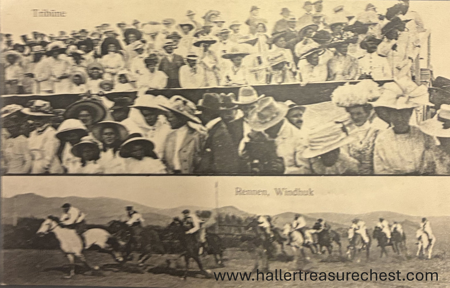 PC A 006.1 Postkarte - DSWA - Pferderennen in Windhoek / GSWA postcard - horse racing in Windhuk
