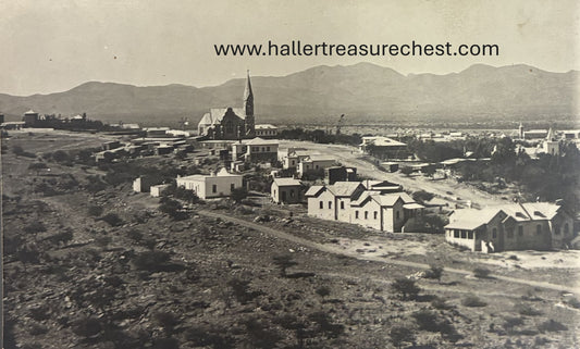 PC A 007.4 DSWA Foto-Postkarte - Sicht auf Christuskirches und Windhuk /  GSWA photo-postcard - view on Christuskirche and Windhoek